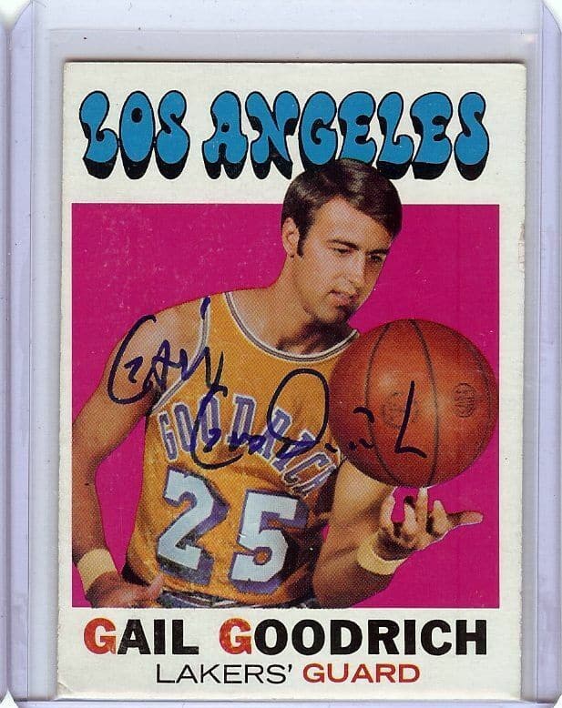 Gail Goodrich 1971-72 Topps Hand Signed Autographed Lakers #121 JSA: Gail Goodrich 1971-72 Topps Hand Signed Autographed Lakers #121 JSA Graded: No Sport: Basketball Player/Athlete: Gail Goodrich League: NBA Professional Grader: Seller Team: New York Yankees Card Numbe