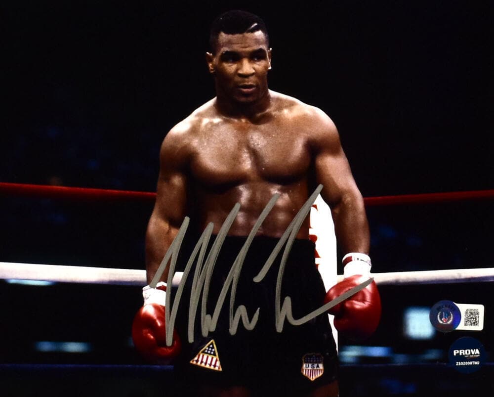 Mike Tyson Autographed 8x10 In Ring Photo - Beckett W Hologram *Silver: Mike Tyson Autographed 8x10 In Ring Photo - Beckett W Hologram *Silver Sport: Boxing Product: Photo Original/Reprint: Original Player: Mike Tyson Autograph Authentication: Beckett Authentication Servi