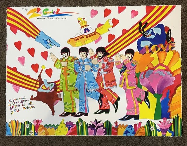 Ron Campbell Titled All You Need You Love: Ron Campbell Titled All You Need You Love Limited Edition of 195 Deckled Paper Art Size15 X 20 Excellent Condition Signed by Ron Campbell - Director of the Beatles Saturday Morning Cartoons The MYNT G