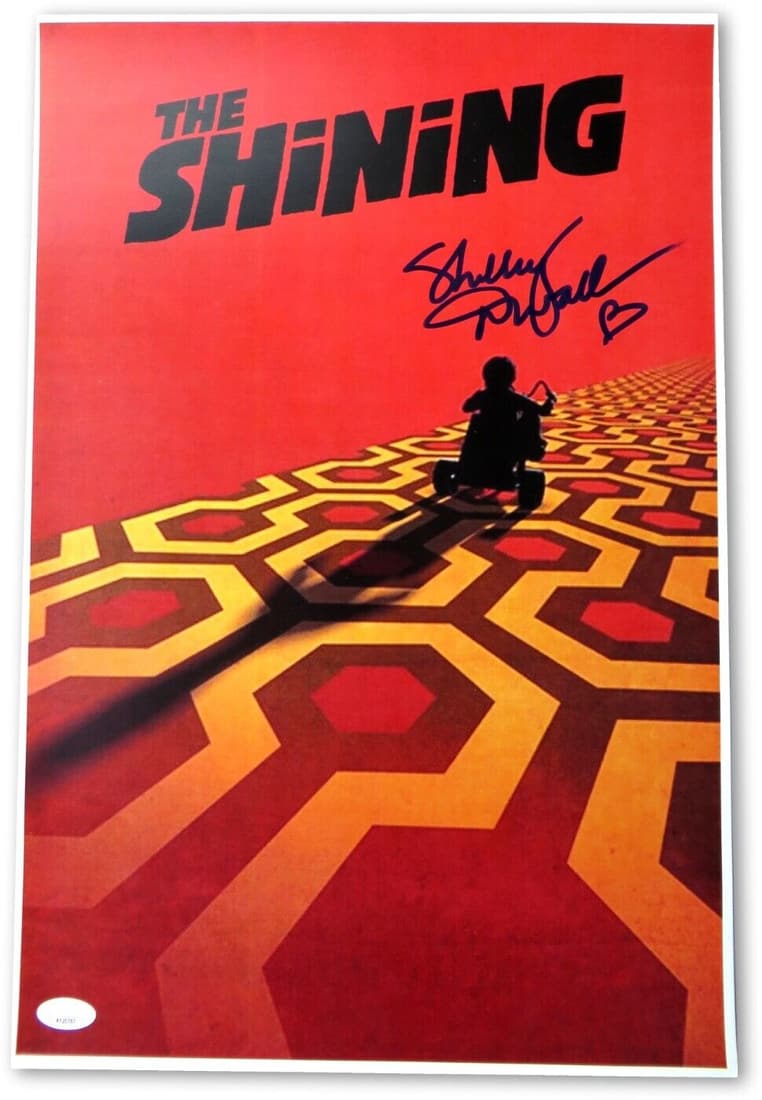 Shelley Duvall Signed Autographed 12X18 Print The Shining Carpet Art JSA: Shelley Duvall Signed Autographed 12X18 Print The Shining Carpet Art JSA Industry: Movies Object Type: Poster Original/Reproduction: Original Autograph Authentication: James Spence (JSA) Signed By: Sh