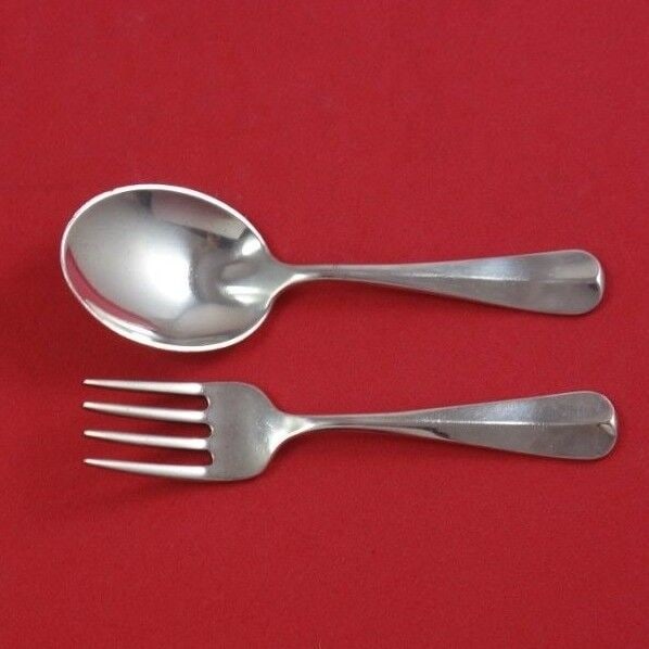 Watson Sterling Silver Baby Set 2-pc Heavy circa 1711 Antique Vintage: Watson Sterling Silver Baby Set 2-pc Heavy circa 1711 Antique Vintage Watson watson sterling silver heavy baby set, circa 1711, 2-piece which includes: 1- baby spoon 4 1/4"1- baby fork 4 1/4" it is mo