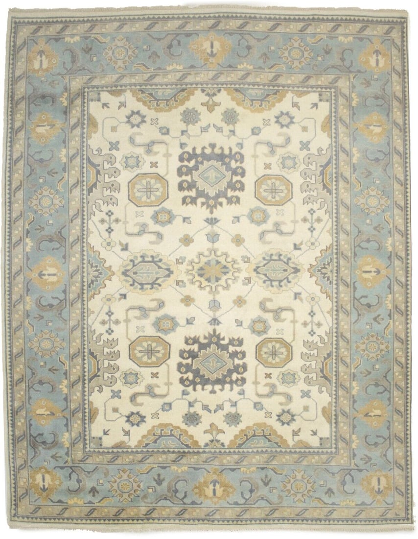 Floral Design Muted Cream Large 9X12 Oushak Chobi Oriental Rug Handmade Carpet: Floral Design Muted Cream Large 9X12 Oushak Chobi Oriental Rug Handmade Carpet Free continental US Shipping Type: Area Rug Size: 11"6 X 9"1 Ft Color: Cream Production Technique: Knotted Material: Wool