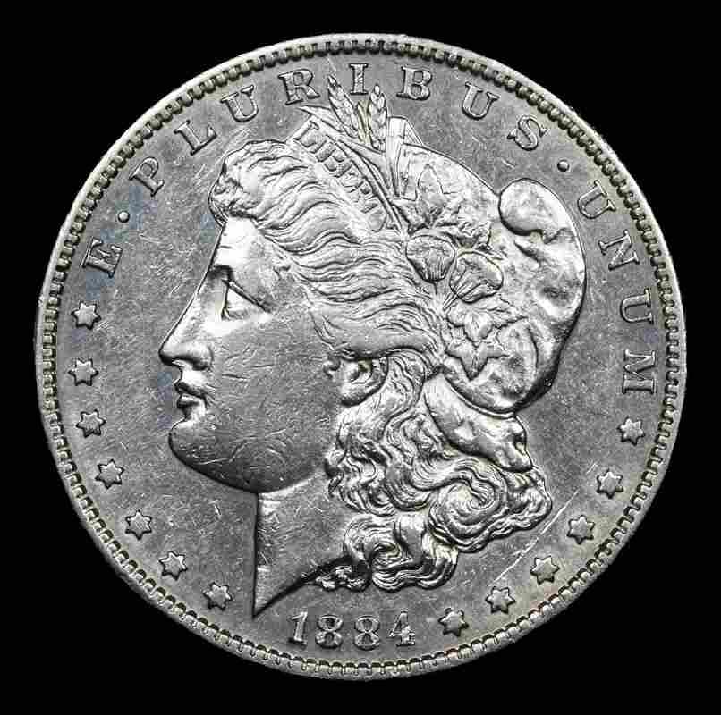1884-s Morgan Dollar $1 Graded au58 By SEGS: 1884-s Morgan Dollar $1 Graded au58 By SEGS MYNT Auctions does not necessarily agree with SEGS grade on this example. Please inspect images and conduct your own research before bidding. The MYNT Guara