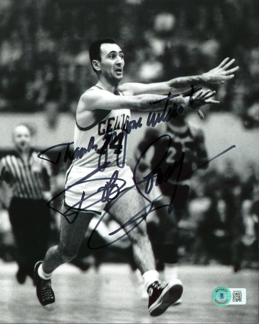 Celtics Bob Cousy "Thanks For Your Interest" 8x10 Photo Autographed BAS #BH44932: Celtics Bob Cousy "Thanks For Your Interest" 8x10 Photo Autographed BAS #BH44932 Sport: Basketball Product: Photo Original/Reprint: Original Player: Bob Cousy Autograph Authentication: Beckett Team: B