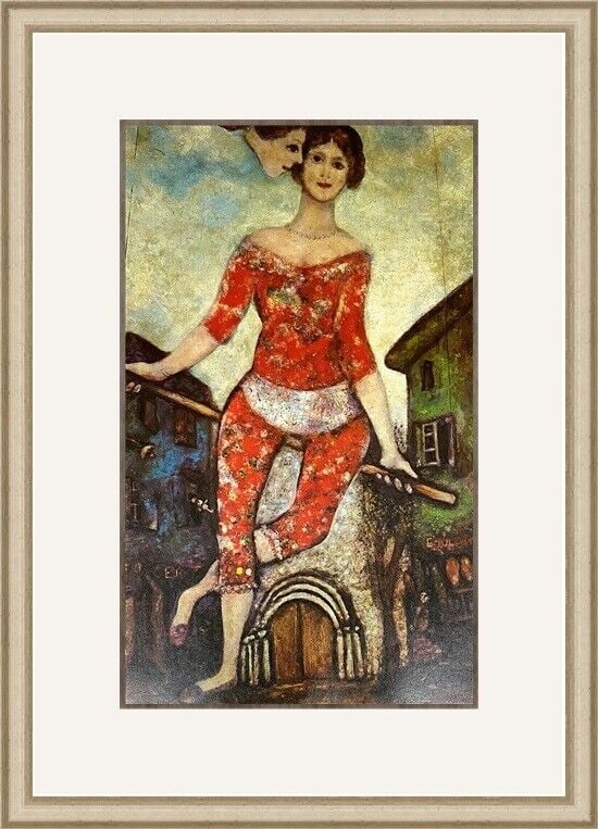 Marc Chagall "The Acrobat" Custom Framed Print: Marc Chagall "The Acrobat" Custom Framed Print Features: Framed Matted Region Of Origin: United States Item Width: 14 in Title: The Acrobat Production Technique: Lithography Item Length: 14 in Item He