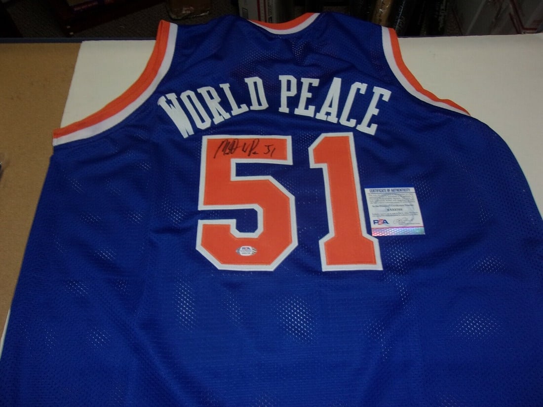 RON ARTEST NEW YORK KNICKS ST.JOHNS RED STORM PSA/DNA/COA SIGNED JERSEY: RON ARTEST NEW YORK KNICKS ST.JOHNS RED STORM PSA/DNA/COA SIGNED JERSEY Product: Jersey Sport: Basketball Team: Miami Heat Original/Reprint: Original Pre-Owned PLEASE NOTE: Framed Large or heavy Items