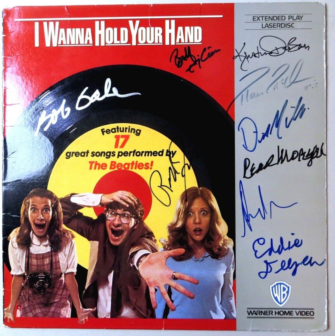 I Wanna Hold Your Hand Cast Signed Autographed Laserdisc Cover Gale JSA: I Wanna Hold Your Hand Cast Signed Autographed Laserdisc Cover Gale JSA Industry: Movies Original/Reproduction: Original Signed By: Bob Gale Robert Zemeckis Autograph Authentication: James Spence (JSA