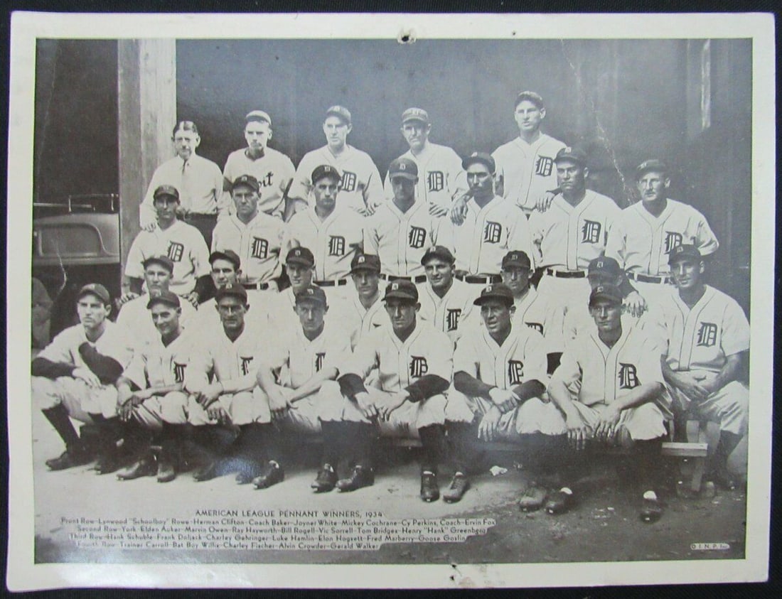 1934 Detriot Tigers AL Pennant Winners 6x8 Photo 149316: 1934 Detriot Tigers AL Pennant Winners 6x8 Photo 149316 Sport: Baseball-MLB Product: Photo Original/Reprint: Original Team: Detroit Tigers Autograph Authentication: Seller League: MLB Pre-Owned PLEASE