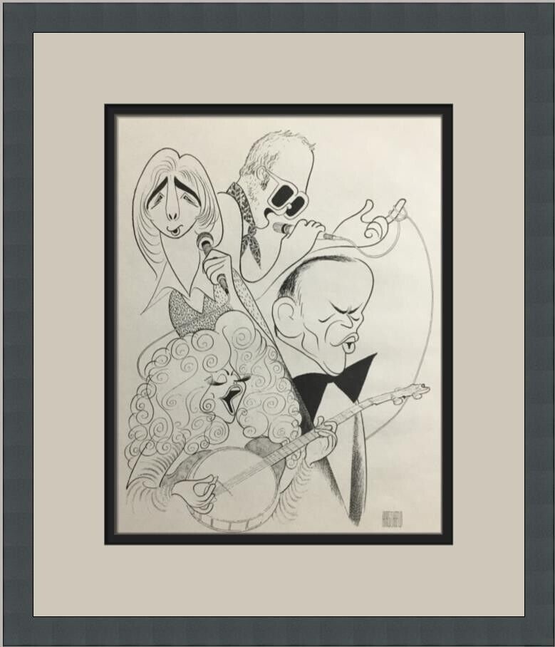 Al Hirschfeld Parton John Manilow Sinatra Custom Framed Print: Al Hirschfeld Parton John Manilow Sinatra Custom Framed Print Artist: Alfred Hirschfeld Unit Of Sale: Single-Piece Work Size: Medium Custom Bundle: No Item Length: 14 in Region Of Origin: united state