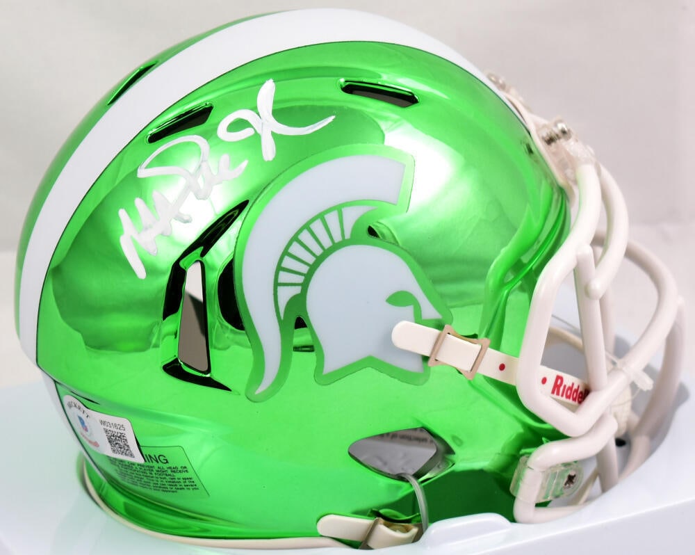 Magic Johnson Signed Michigan State Chrome Speed Mini Helmet-Beckett W Hologram: Magic Johnson Signed Michigan State Chrome Speed Mini Helmet-Beckett W Hologram Sport: Football Product: Helmet Original/Reprint: Original Team: Michigan State Spartans Player: Magic Johnson Autograph