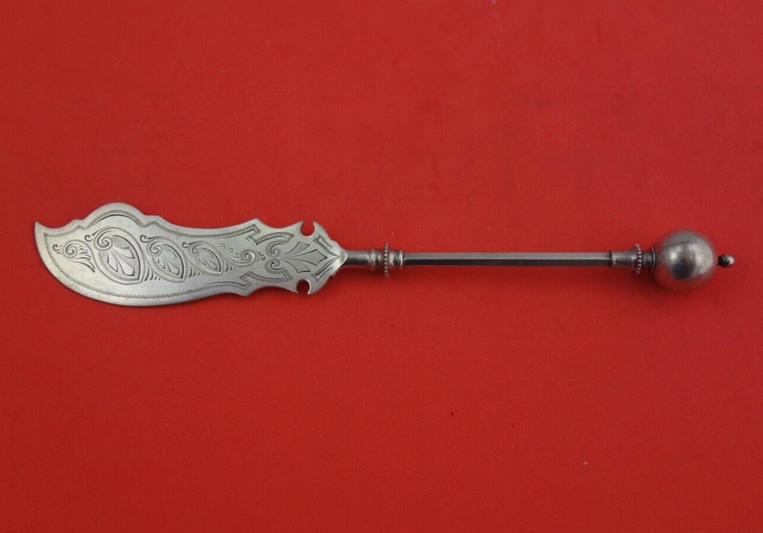 Ball End by George Sharp Sterling Silver Master Butter flat handle BC 7 3/4": Ball End by George Sharp Sterling Silver Master Butter flat handle BC 7 3/4" Ball end by george sharp sterling silver master butter flat handle, brite-cut 7 3/4" in the pattern ball end by george shar