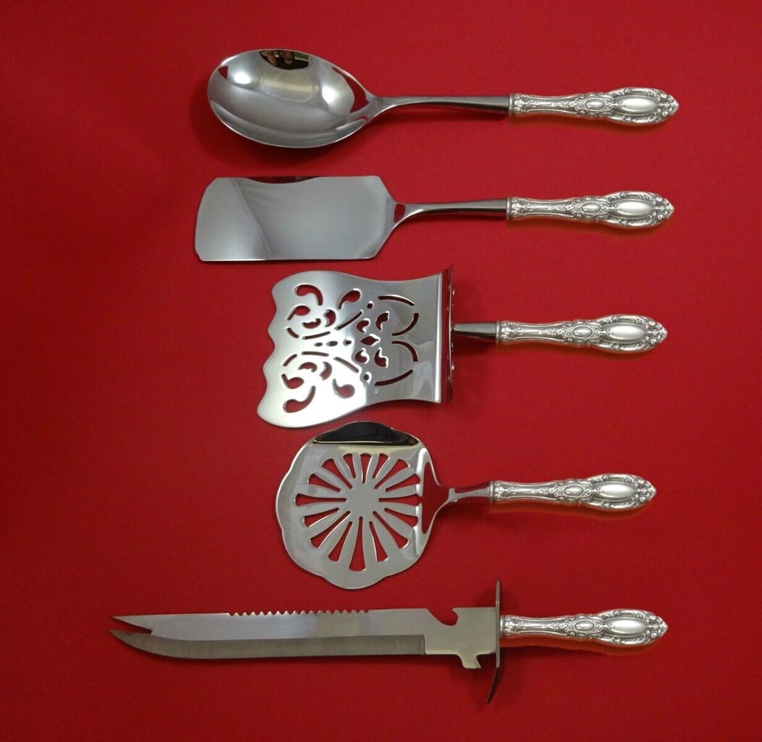 King Richard by Towle Sterling Silver Brunch Serving Set 5pc HH WS Custom Made: King Richard by Towle Sterling Silver Brunch Serving Set 5pc HH WS Custom Made King richard by towlesterling silver custom made hollow handle with stainless implements brunch serving set 5-piece in th