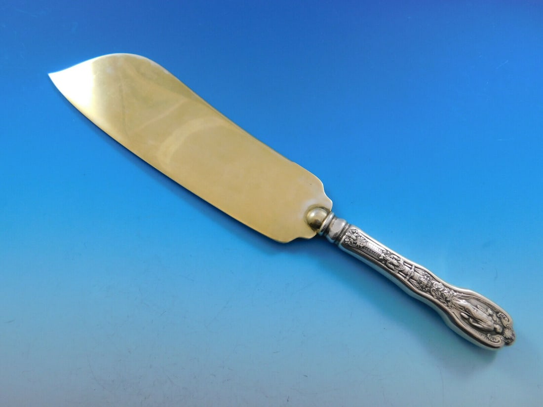 Mythologique by Gorham Sterling Silver Ice Cream Slice Old HHAS Gold-washed: Mythologique by Gorham Sterling Silver Ice Cream Slice Old HHAS Gold-washed Mythologique by gorham sterling silver old hollow handle all-sterling ice cream slice with gold-washed blade 10 7/8", in the