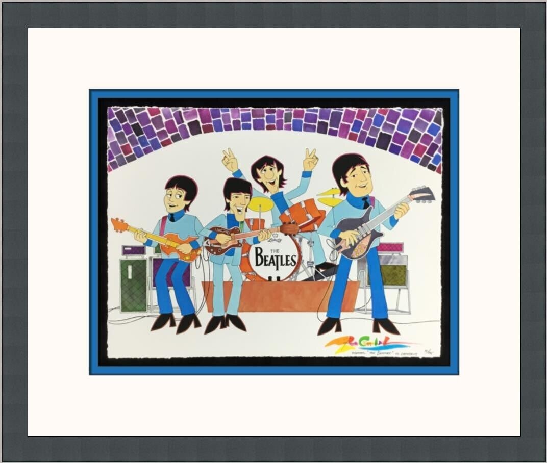 Ron Campbell TV Beatles at Cavern L/ED Signed and Numbered Giclee Print 15/195: Ron Campbell TV Beatles at Cavern L/ED Signed and Numbered Giclee Print 15/195 Animation Studio: Beatles Character: Beatles Signed By: Ron Campbell Autograph Format: Hard Signed Tradition: Western Ani
