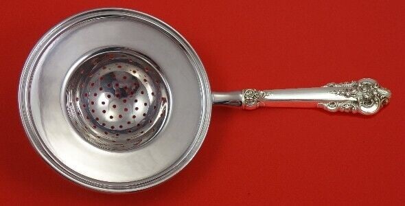 Grande Baroque by Wallace Sterling Silver Tea Strainer HH SP Custom Made: Grande Baroque by Wallace Sterling Silver Tea Strainer HH SP Custom Made Grande baroque by wallacesterling silver hollow handle with silverplated implement over the cup tea strainer custom made, in th