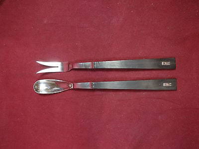 Town & Country by Allan Adler Sterling Silver Salad Set Applied Silver "R" 13": Town & Country by Allan Adler Sterling Silver Salad Set Applied Silver "R" 13" Town & country by allan adler sterling silver salad serving set applied silver "r"salad serving fork 13"salad serving spo