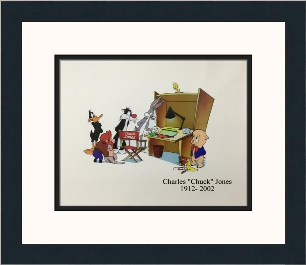 Looney Tunes Charles Chuck Jones Tribute Animation Cartoon Custom Framed Print: Looney Tunes Charles Chuck Jones Tribute Animation Cartoon Custom Framed Print Unit Of Sale: Single Piece Artist: Unknown Size: Medium Item Length: 16 in Region Of Origin: New York USA Framing: Matted