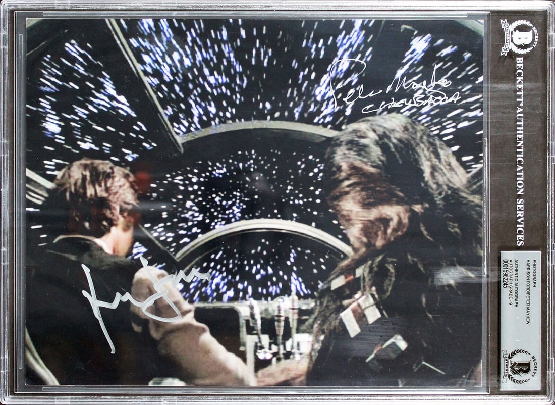 Harrison Ford & Peter Mayhew Star Wars Signed 8x10 Photo Auto 9! BAS Slabbed: Harrison Ford & Peter Mayhew Star Wars Signed 8x10 Photo Auto 9! BAS Slabbed Industry: Movies Object Type: Photograph Original/Reproduction: Original Autograph Authentication: Beckett Product Coa: Bec