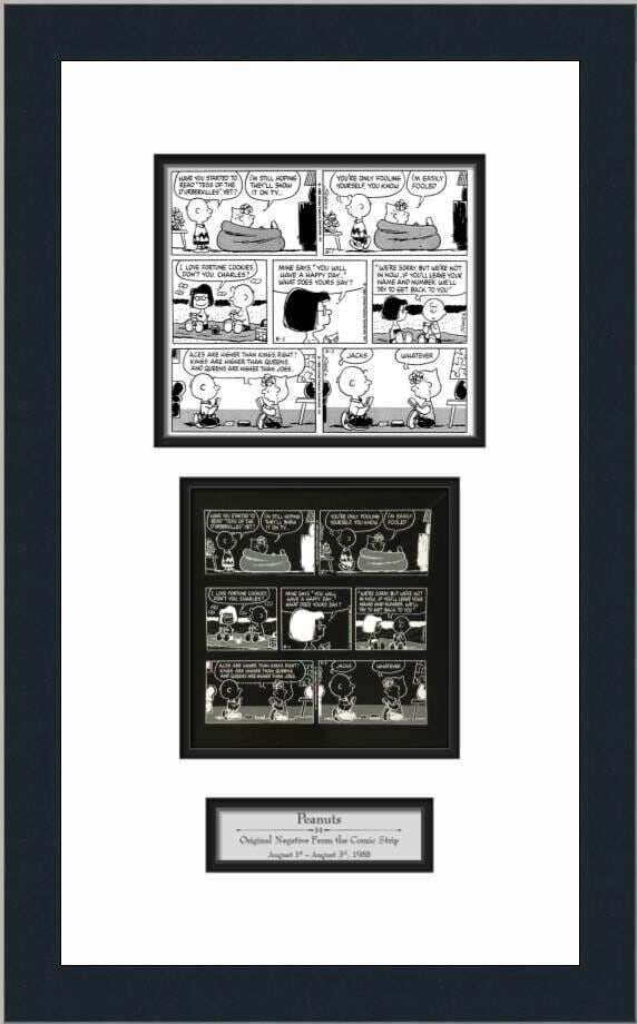 Peanuts Cartoon Strip Original Negative Charles Schulz Custom Framed 6: Peanuts Cartoon Strip Original Negative Charles Schulz Custom Framed 6 Convention/Event: Peanuts Character: Charlie Brown Sally Marcy Tradition: US Comics Signed: No Universe: Peanuts Title: Peanuts O