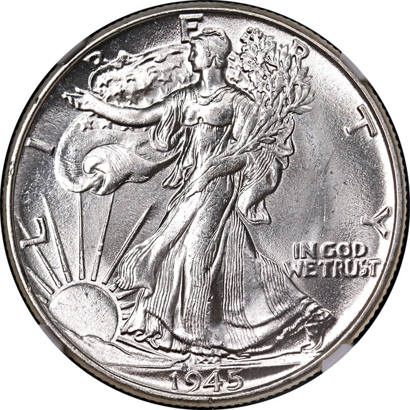 1945-P Walking Liberty Half NGC MS64 Blast White Superb Eye Appeal: 1945-P Walking Liberty Half NGC MS64 Blast White Superb Eye Appeal Certification: NGC Circulated/Uncirculated: Uncirculated Mint Location: Philadelphia Grade: MS64 Composition: Silver Certification Nu