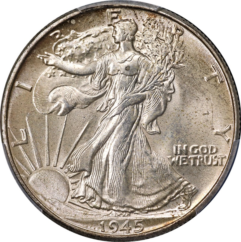 1945-P Walking Liberty Half PCGS MS66 Superb Eye Appeal Strong Strike: 1945-P Walking Liberty Half PCGS MS66 Superb Eye Appeal Strong Strike Certification: PCGS Circulated/Uncirculated: Uncirculated Mint Location: Philadelphia Grade: MS66 Composition: Silver Certificatio