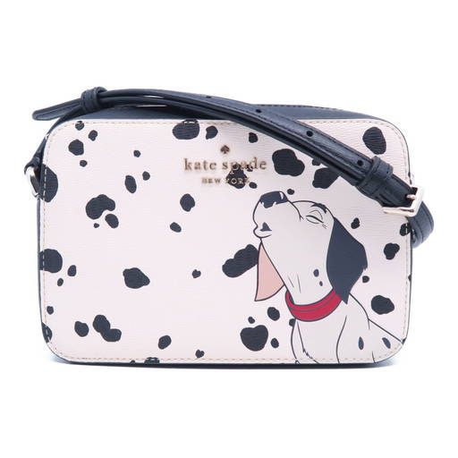 Kate Spade Shw Mini Dalmatians Camera Shoulder Bag Saffiano Leather