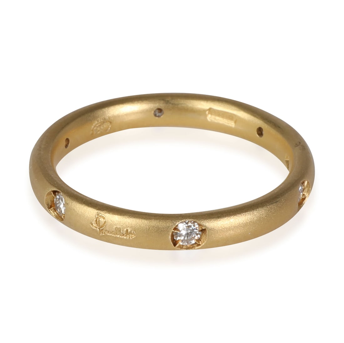 Pomellato Lucciole Diamond Band in 18k Yellow Gold 0.13 CTW: Pomellato Lucciole Diamond Band in 18k Yellow Gold 0.13 CTW Main Stone Color: White Gender: Women's Metal: Yellow Gold Total Carat Weight: 0.13 Size: 4.5 Gross Weight (Grams): 2.75 With Original Box/P