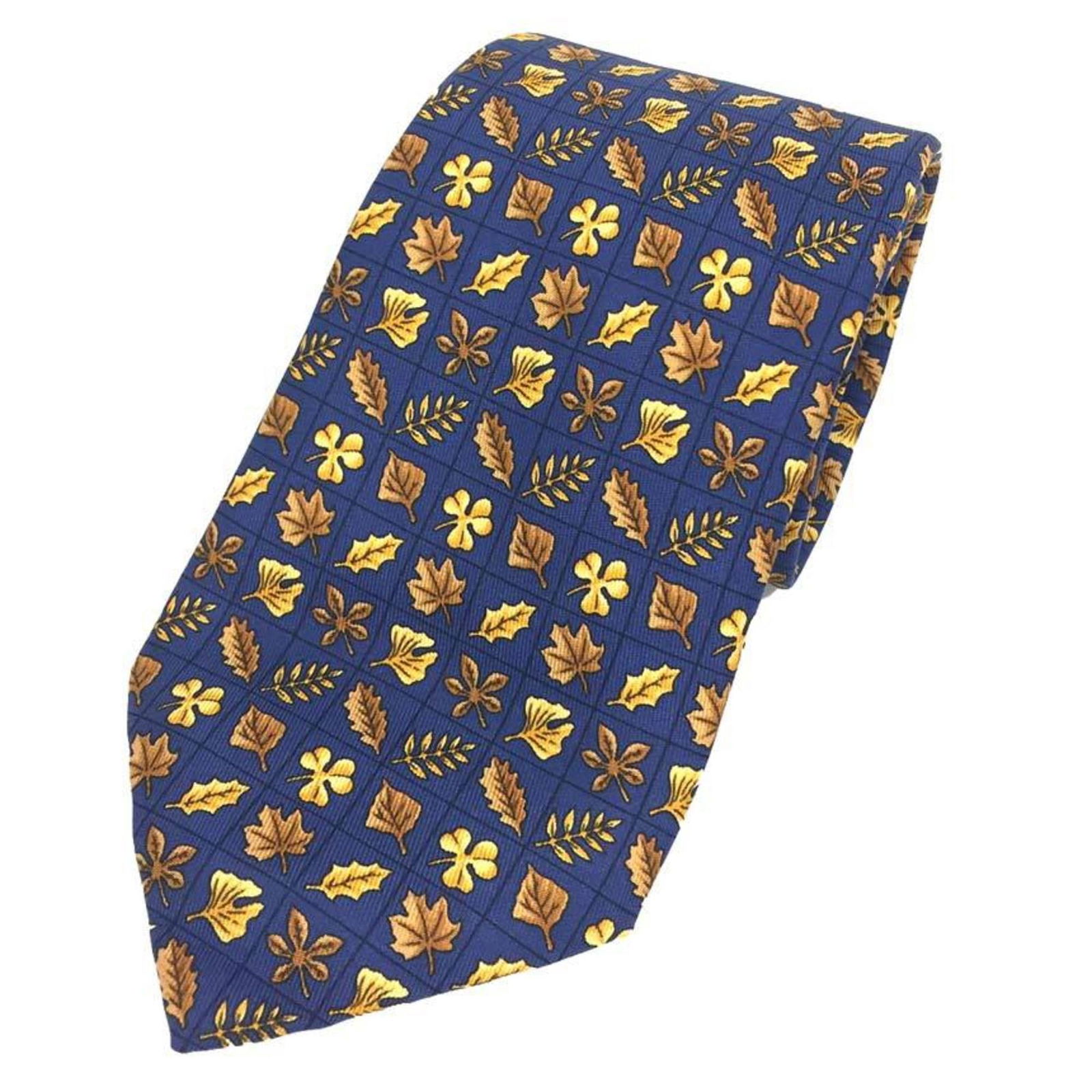 Hermes HERMES tie silk 100% fallen leaf navy men: Hermes HERMES tie silk 100% fallen leaf navy men Brand: Hermes Type: Cravat Gender: Men Color: Navy Material: Silk100% Silk: 100% Width: 9cm / 3.54 Condition: Used (good) The Mynt Guarantee: All items
