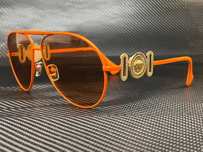 VERSACE VE2249 148574 Matte Orange Pilot 65 mm Unisex Sunglasses: VERSACE VE2249 148574 Matte Orange Pilot 65 mm Unisex Sunglasses Frame Color: Orange Type: Sunglasses New The Mynt Guarantee: All items in this auction are guaranteed to be 100% authentic. At Your Ser