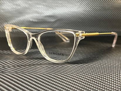 VERSACE VE3309 148 Crystal Cat Eye 54 mm Womens Eyeglasses: VERSACE VE3309 148 Crystal Cat Eye 54 mm Womens Eyeglasses Frame Color: Clear Style: Cat Eye Type: Eyeglasses New The Mynt Guarantee: All items in this auction are guaranteed to be 100% authentic. At