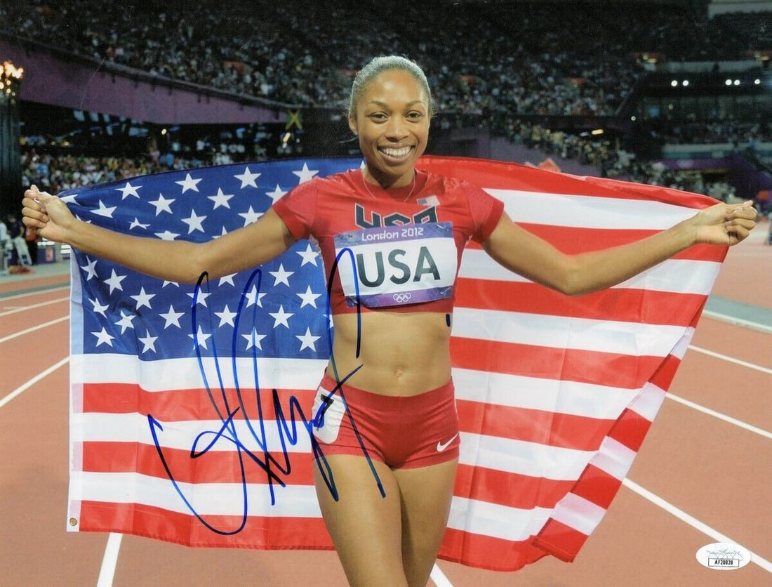 Allyson Felix Signed Autographed 11X14 Photo London 2012 Team USA JSA: Allyson Felix Signed Autographed 11X14 Photo London 2012 Team USA JSA Original/Reprint: Original Product: Photo Player: Allyson Felix Autograph Authentication: James Spence (JSA) Pre-Owned PLEASE NOTE