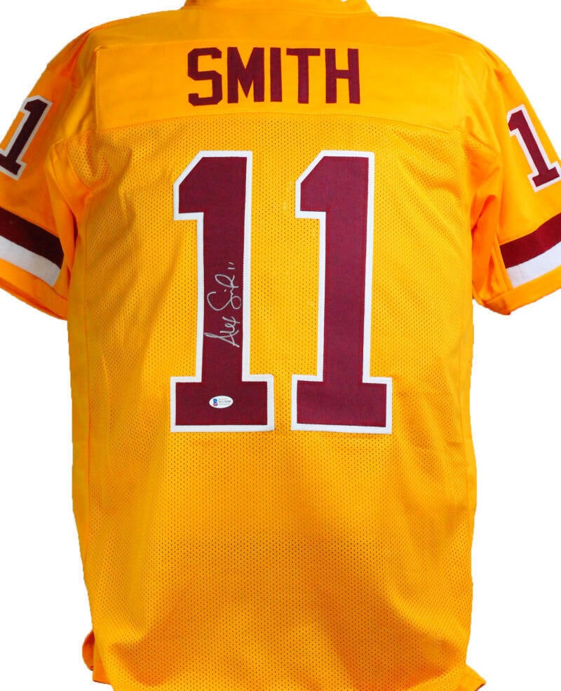 Alex Smith Autographed Yellow Pro Style Jersey- Beckett W *Silver: Alex Smith Autographed Yellow Pro Style Jersey- Beckett W *Silver Sport: Football Product: Jersey Original/Reprint: Original Player: Alex Smith Team: Washington Autograph Authentication: Beckett Signe