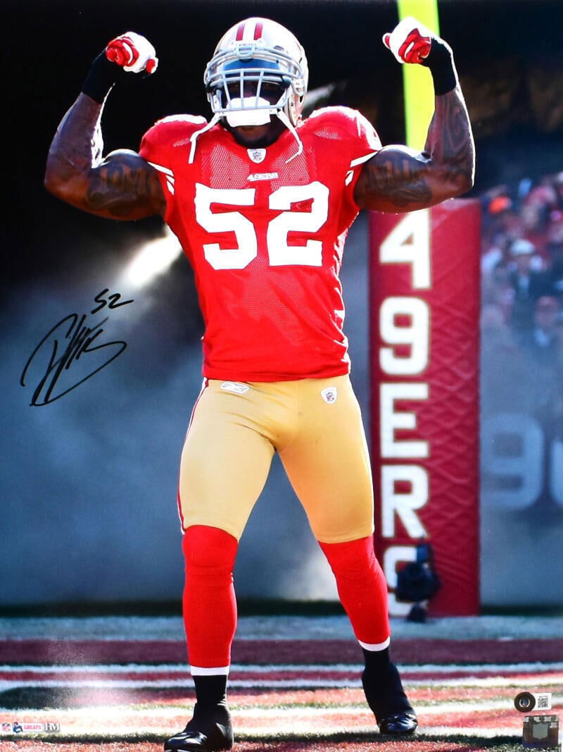 Patrick Willis Signed San Francisco 49ers 16x20 Flexing Photo- Beckett W Holo: Patrick Willis Signed San Francisco 49ers 16x20 Flexing Photo- Beckett W Holo Sport: Football Product: Photo Original/Reprint: Original Player: Patrick Willis Team: San Francisco 49ers Autograph Authe
