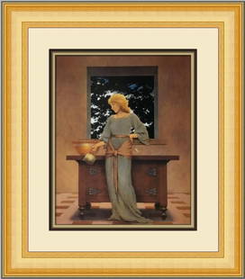 Maxfield Parrish Lady Violetta Making Tarts Custom Framed Print: Maxfield Parrish Lady Violetta Making Tarts Custom Framed Print Artist: Maxfield Parrish Unit Of Sale: Single Piece Size: Medium Custom Bundle: No Item Length: 18 in Region Of Origin: united states Fr