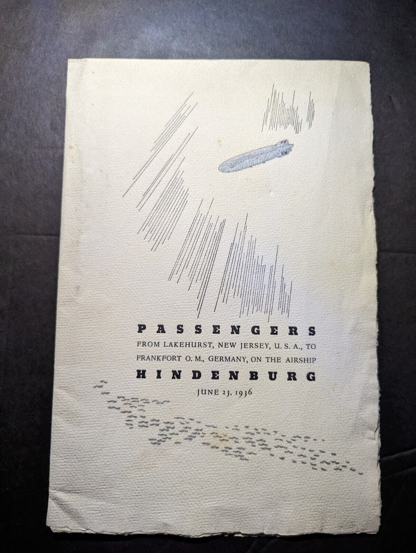1936 LZ 129 Hindenburg Zeppelin Passenger List Max Schmeling Boxer On Board: 1936 LZ 129 Hindenburg Zeppelin Passenger List Max Schmeling Boxer On Board Place Of Origin: Germany & Colonies Quality: Used Grade: Ungraded Certification: Uncertified Pre-Owned PLEASE NOTE: Framed L