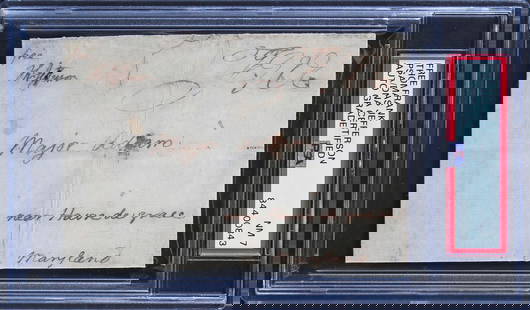 Thomas Jefferson Signed 3.25x4.65 Free Frank Auto NM 7 PSA/DNA Slabbed: Thomas Jefferson Signed 3.25x4.65 Free Frank Auto NM 7 PSA/DNA Slabbed Autograph Authentication: PSA Original/Reproduction: Original Product Coa: PSA Product Signed By Name: Thomas Jefferson Pre-Owned