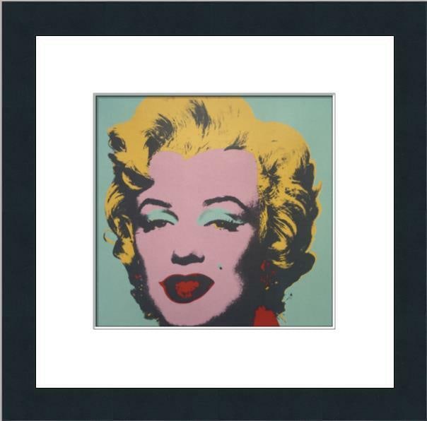 Andy Warhol Print Marilyn Green Custom Gallery Framed: Andy Warhol Print Marilyn Green Custom Gallery Framed Features: Framed Matted Region Of Origin: united states Item Width: 16 in Title: Marilyn Green Production Technique: Lithography Item Length: 16 i