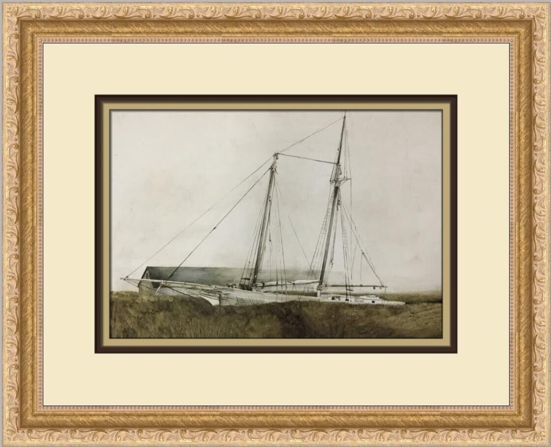 Andrew Wyeth The Slip Custom Framed Print: Andrew Wyeth The Slip Custom Framed Print Artist: Andrew Wyeth Unit Of Sale: Single Piece Size: Medium Custom Bundle: No Item Length: 16 in Region Of Origin: United States Framing: Matted & Framed Per