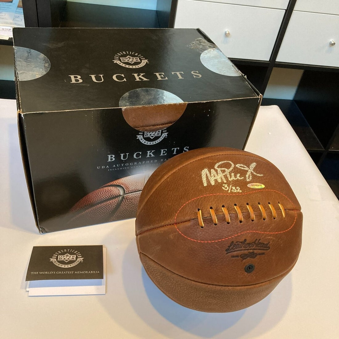 Magic Johnson Signed Naismith Leatherhead Basketball #3/32 UDA Upper Deck COA: Magic Johnson Signed Naismith Leatherhead Basketball #3/32 UDA Upper Deck COA Sport: Basketball-NBA Player: Magic Johnson Original/Reprint: Original Autograph Authentication: Upper Deck Product: Ball 