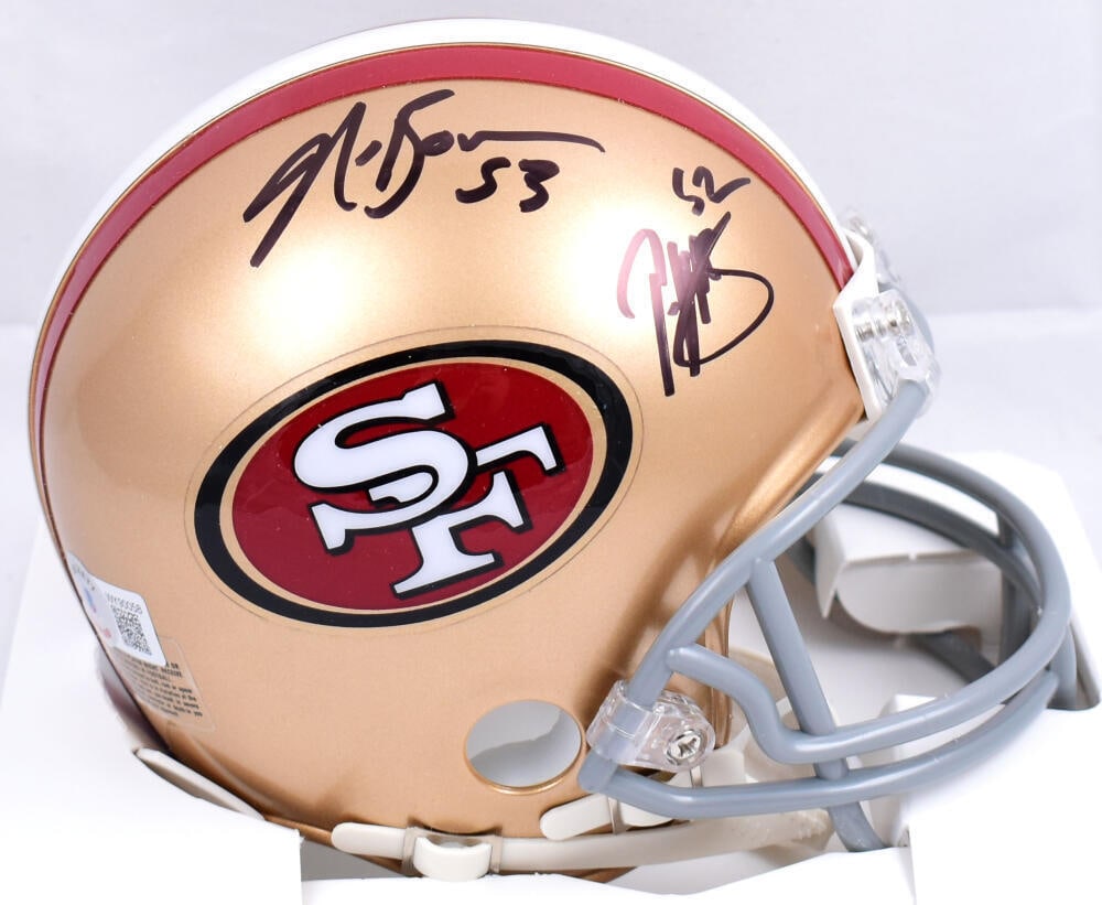 Patrick Willis Navorro Bowman Signed 49ers Mini Helmet- Beckett W Hologram: Patrick Willis Navorro Bowman Signed 49ers Mini Helmet- Beckett W Hologram Sport: Football-NFL Product: Helmet Original/Reprint: Original Player: Navorro Bowman/Patrick Willis Team: San Francisco 49er