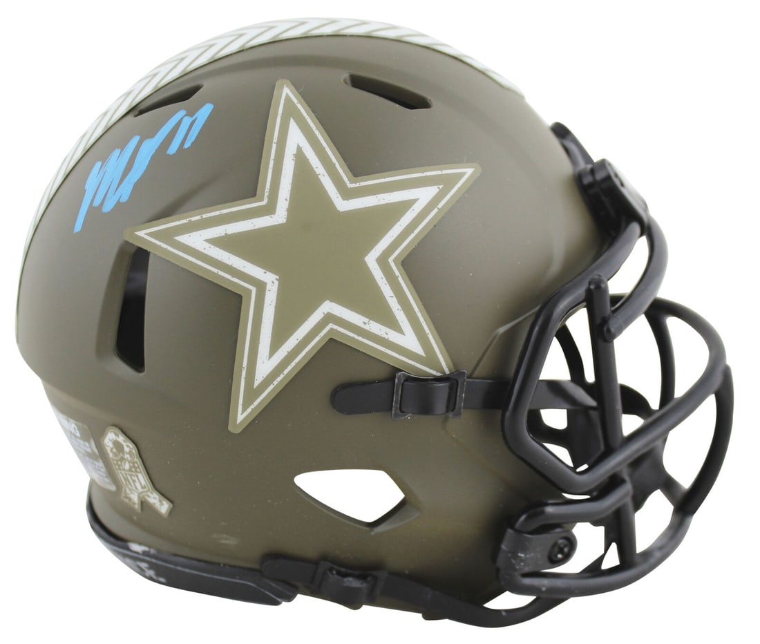 Cowboys Micah Parsons Signed Salute To Service Speed Mini Helmet Fanatics: Cowboys Micah Parsons Signed Salute To Service Speed Mini Helmet Fanatics Sport: Football Product: Helmet Original/Reprint: Original Player: Micah Parsons Team: Dallas Cowboys Autograph Authentication