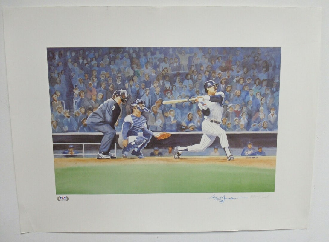 Reggie Jackson Signed Autographed Tim Swartz 18x24 Lithograph PSA/DNA AH29832: Reggie Jackson Signed Autographed Tim Swartz 18x24 Lithograph PSA/DNA AH29832 Product: Lithograph, Poster & Print Player: Reggie Jackson Sport: Baseball-MLB Original/Reprint: Original Pre-Owned PLEASE