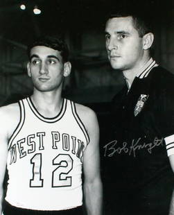 Bob Knight Autographed 16x20 B&W w/Coach K Photo- JSA W *Silver: Bob Knight Autographed 16x20 B&W w/Coach K Photo- JSA W *Silver Sport: Basketball Product: Photo Original/Reprint: Original Player: Bob Knight Autograph Authentication: James Spence (JSA) Pre-Owned PL