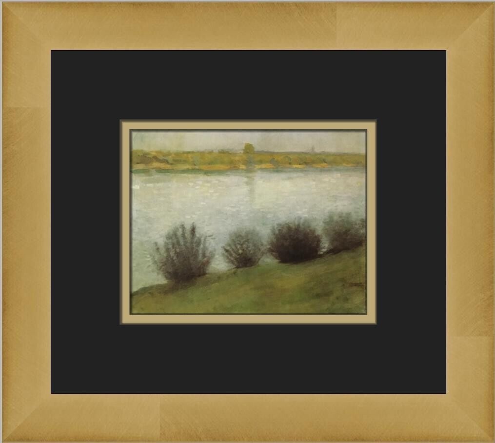 August Macke The Rhine near Hersel Custom Framed Print: August Macke The Rhine near Hersel Custom Framed Print Unit Of Sale: Single-Piece Work Artist: August Macke Size: Medium Item Length: 12 in Region Of Origin: united states Framing: Matted & Framed Per