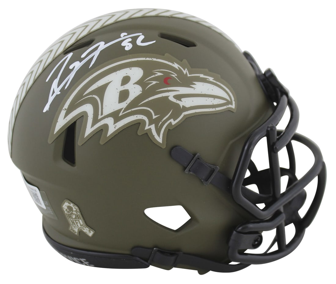 Ravens Ray Lewis Signed Salute To Service Speed Mini Helmet BAS Wit: Ravens Ray Lewis Signed Salute To Service Speed Mini Helmet BAS Wit Sport: Football Product: Helmet Original/Reprint: Original Player: Ray Lewis Team: Baltimore Ravens Autograph Authentication: Becket