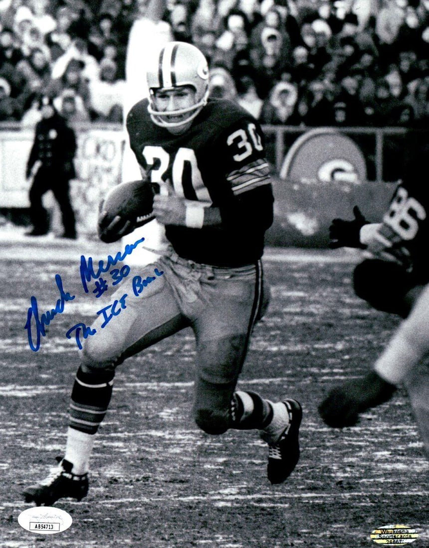 Chuck Mercein Signed Autographed 8X10 Photo Packers "The Ice Bowl" B/W JSA: Chuck Mercein Signed Autographed 8X10 Photo Packers "The Ice Bowl" B/W JSA Sport: Football Product: Photo Original/Reprint: Original Player: Chuck Mercein Team: Green Bay Packers Autograph Authenticat
