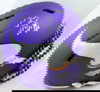 Justin Jefferson Autographed Vikings F/S Speed Helmet-Beckett W Hologram *Silver: Justin Jefferson Autographed Vikings F/S Speed Helmet-Beckett W Hologram *Silver Sport: Football Product: Helmet Original/Reprint: Original Player: Justin Jefferson Team: Minnesota Vikings Autograph A