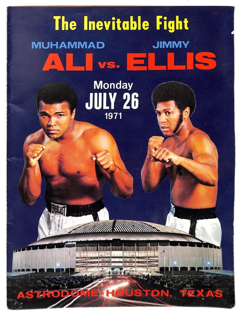 1971 Muhammad Ali vs Jimmy Ellis Heavyweight Boxing Program Astrodome Near Mint: 1971 Muhammad Ali vs Jimmy Ellis Heavyweight Boxing Program Astrodome Near Mint Sport: Boxing Player: Muhammad Ali Officially Licensed: Yes Year: 1971 Original/Reproduction: Original Vintage: Yes Pre-