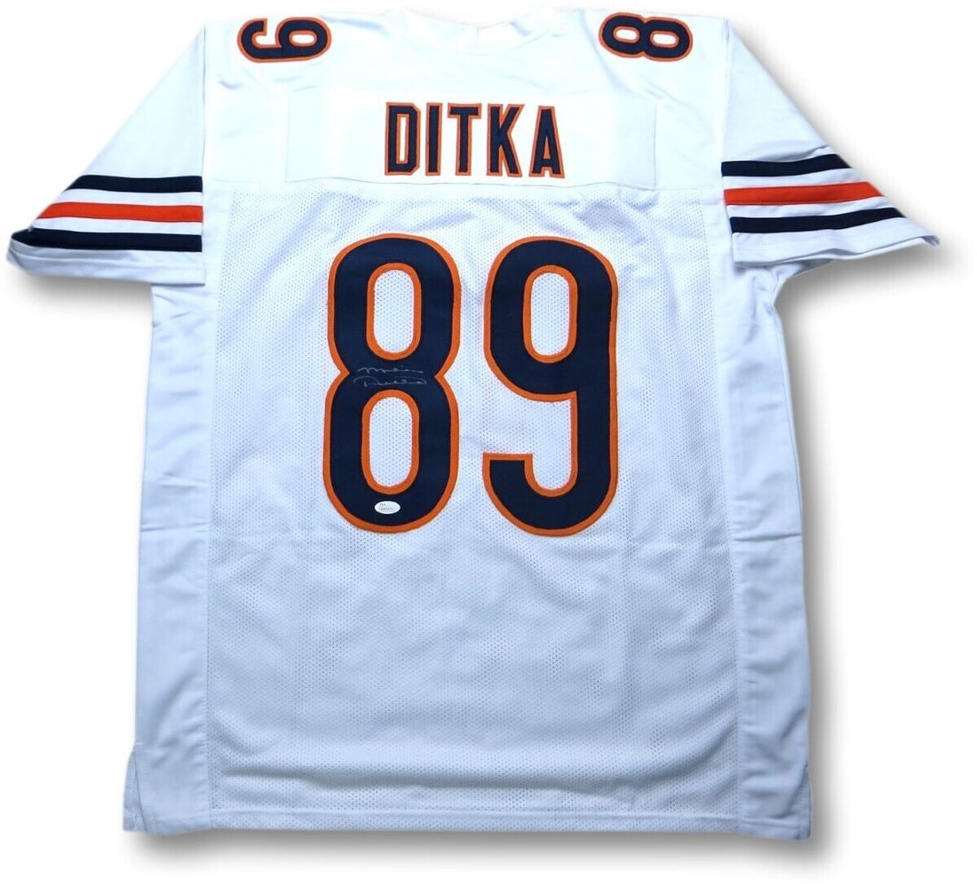 Mike Ditka Signed Autographed Jersey Chicago Bears White JSA: Mike Ditka Signed Autographed Jersey Chicago Bears White JSA Sport: Football Product: Jersey Original/Reprint: Original Player: Mike Ditka Team: Chicago Bears Autograph Authentication: James Spence (J
