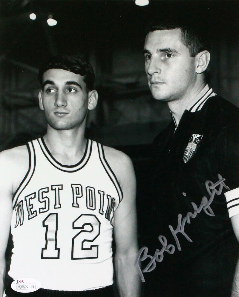 Bob Knight Autographed 8x10 w/Coach K Photo-JSA W *Silver: Bob Knight Autographed 8x10 w/Coach K Photo-JSA W *Silver Sport: Basketball Product: Photo Original/Reprint: Original Player: Bob Knight Autograph Authentication: James Spence Authentication (JSA) Pre